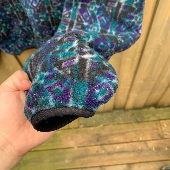 Vintage 1992 The North Face Half Zip Patterned Jacket Large - Picture 6 of 13